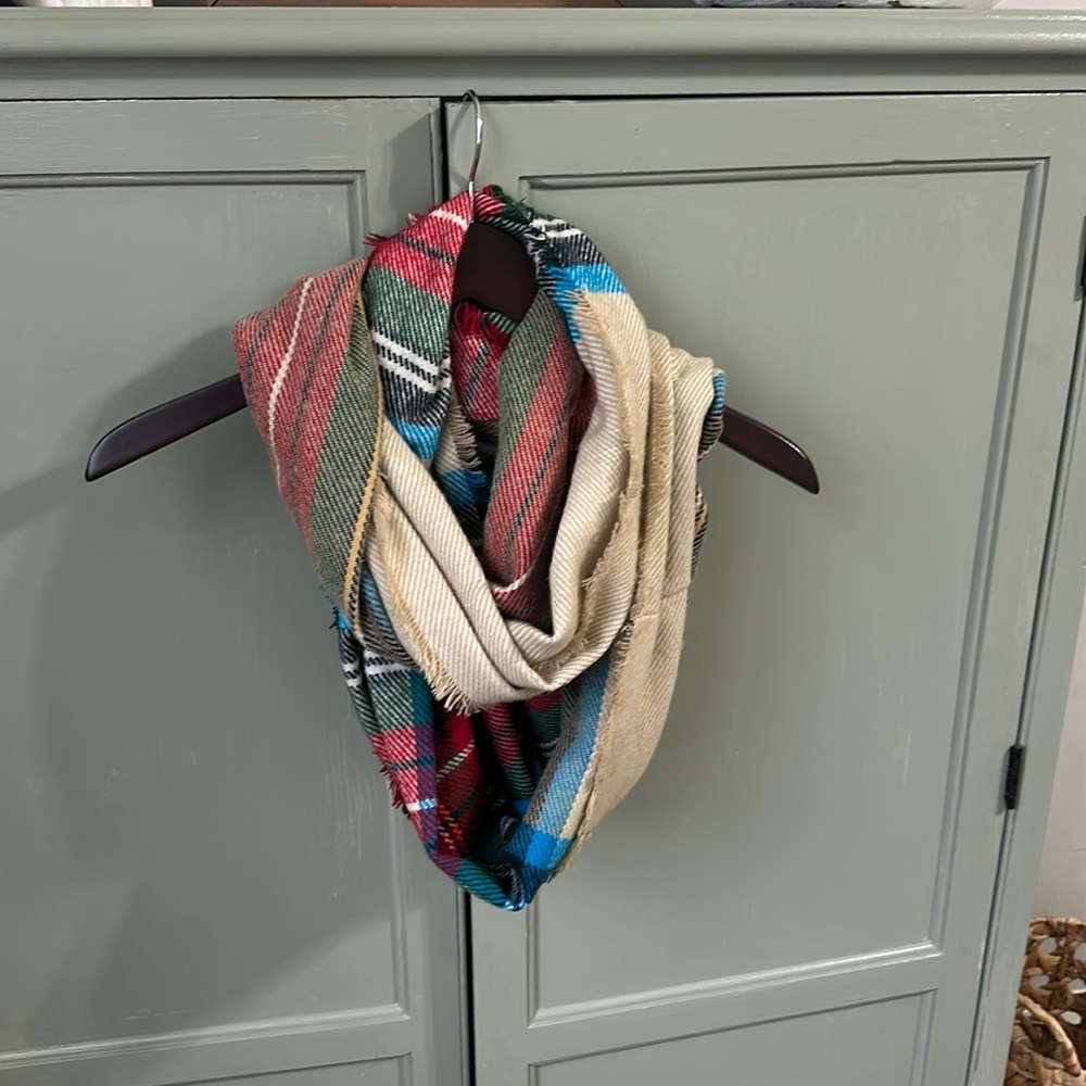 Plaid infinity scarf